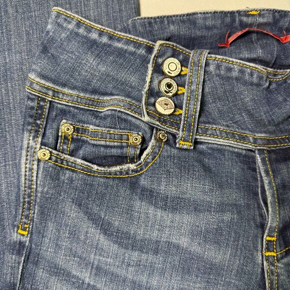 Vigoss Florence Bootcut Jeans, Size 7m, Medium Wash, Distressed, Buttons 2/$50 - Picture 7 of 16